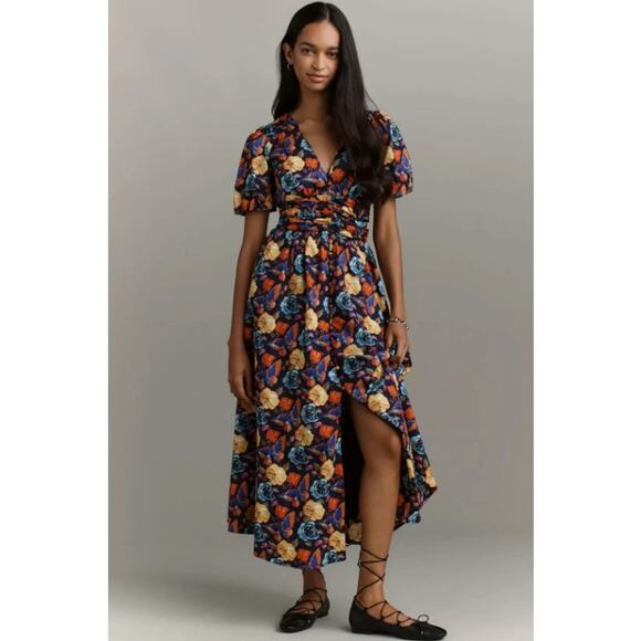 Anthropologie Dresses & Skirts - NEW NWT Anthropologie The Katerina Button-Front Dress Navy Floral Maxi Size XL